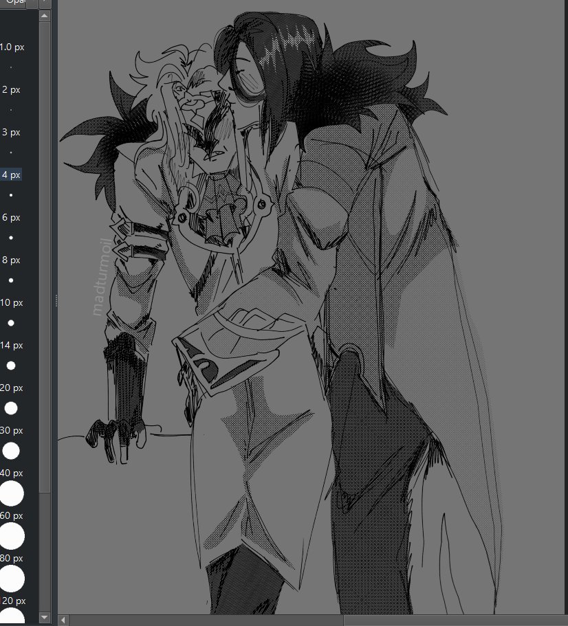 Smooch (っ˘з(˘⌣˘ ) ♡ 

//Very quick Mobdottore doodle, I still feel sick (＃＞＜)

 #dottore