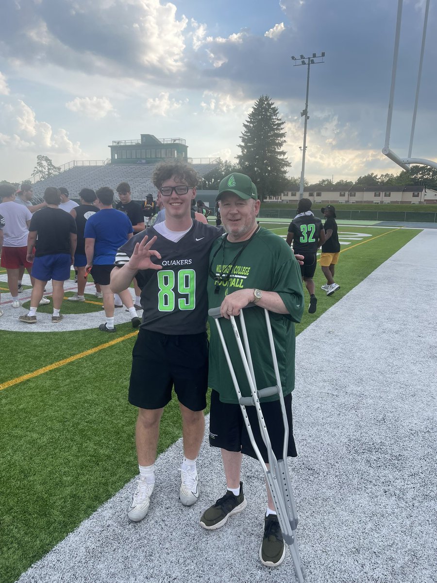 I had a great day competing at <a href="/DubC_Football/">Wilmington Football</a> for their prospect camp can’t wait to be back. Thank you for all the coaches i met today and all the things i learned! Go Quakers 👌👌<a href="/Coach_Griffin32/">Kevin Griffin</a> <a href="/CoachKBurke3/">Kevin Burke</a> <a href="/CoachTolen27/">Rod Tolen</a> <a href="/CoachFarley15/">Brandon Farley</a>