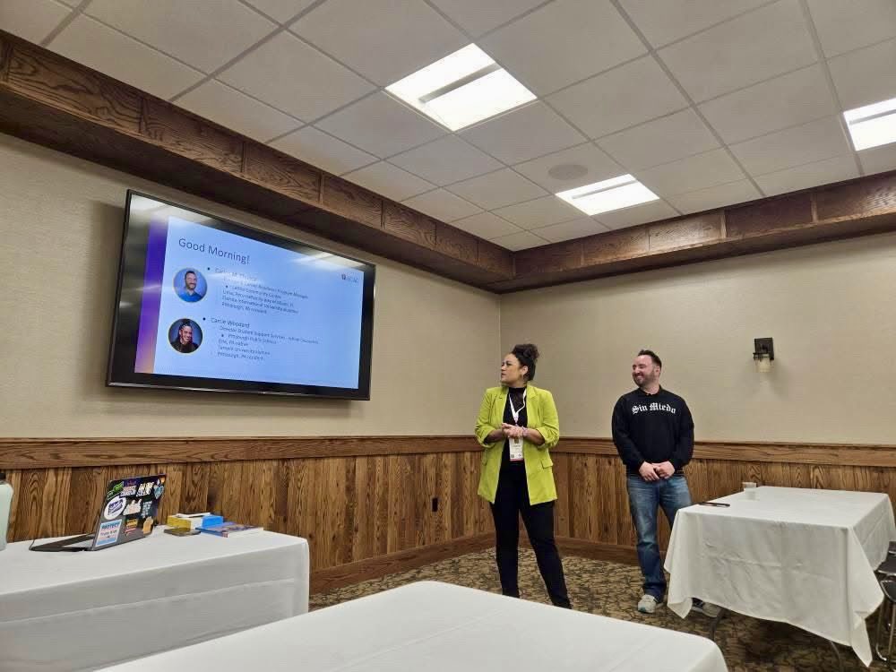 carrie_woodard_'s tweet image. Grateful to have presented with Carlos Chueca repping #Pittsburgh at #PACAC on supporting marginalized first-gen students. Huge congrats to Carlos and Emily Chavez for earning the Partner in Education Award! Advocacy is at the heart of this work. I love what I do. #access #equity