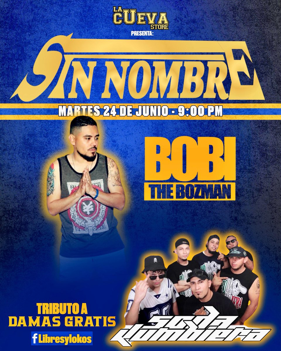 📽️🇸🇪- No se pierdan el programa de hoy con uno de los mejores exponentes de hip-hop en la ciudad Bobi Bozman, y un pequeño tribuno a Damas Gratis con la Soda Kumbiera. ¡Los esperamos a las 9:00 pm!
