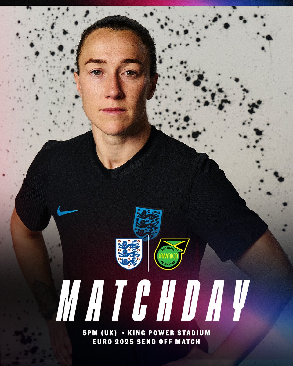 It's #WEURO2025 send-off day in Leicester! 🤩

🆚 Jamaica
⏰ 5pm (UK)
🏟️ King Power Stadium
📺 ITV1