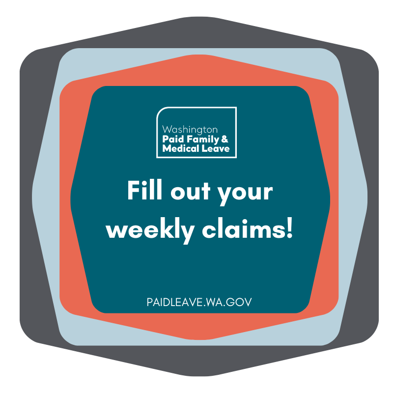 PaidLeaveWA's tweet photo. Log in to your Paid Leave account and fill out your available weekly claims to get paid while on leave. For a list of questions and what they mean, visit https://t.co/6wHFONhNvD https://t.co/n4a9kRDpTe