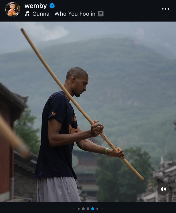 wemby a funny nigga, look at the song choice lmaooo