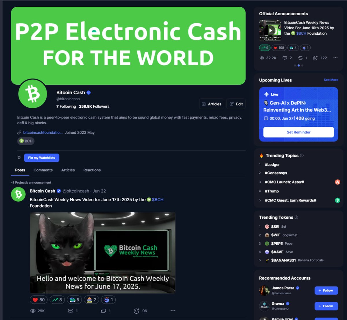 Bitcoin Cash Foundation tweet media