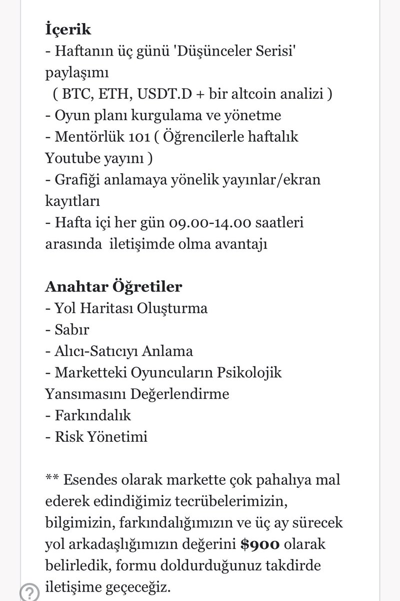 0 dolara eğitim planı

3 ayda ne öğreneceğinizi tam olarak bilmeden bir eğitim satın almayın, 2020’den beridir buradayım zueni bileniniz azdır. Chatgpt arkadaşınız olsun, alıntıladığım arkadaş belkide çok iyidir ancak bana açıklama zayıf geldi öğreneceğiniz şeyleri nasıl
