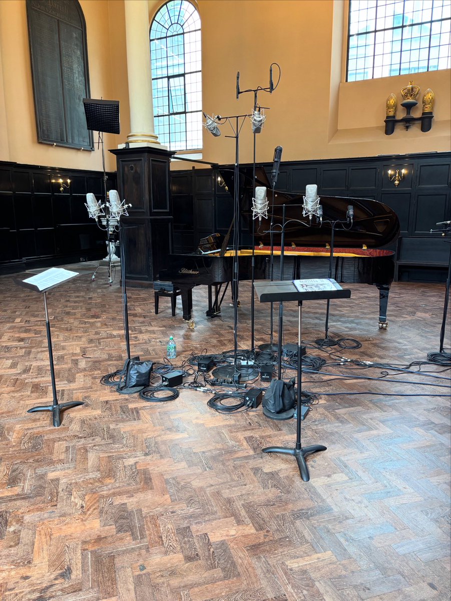 TomElwin's tweet image. Afternoon spent having a lot of fun recording Britten’s Abraham and Isaac with Barnaby Smith (@VOCES8) and @AnnaTilbrook, whilst following @bbctms of course