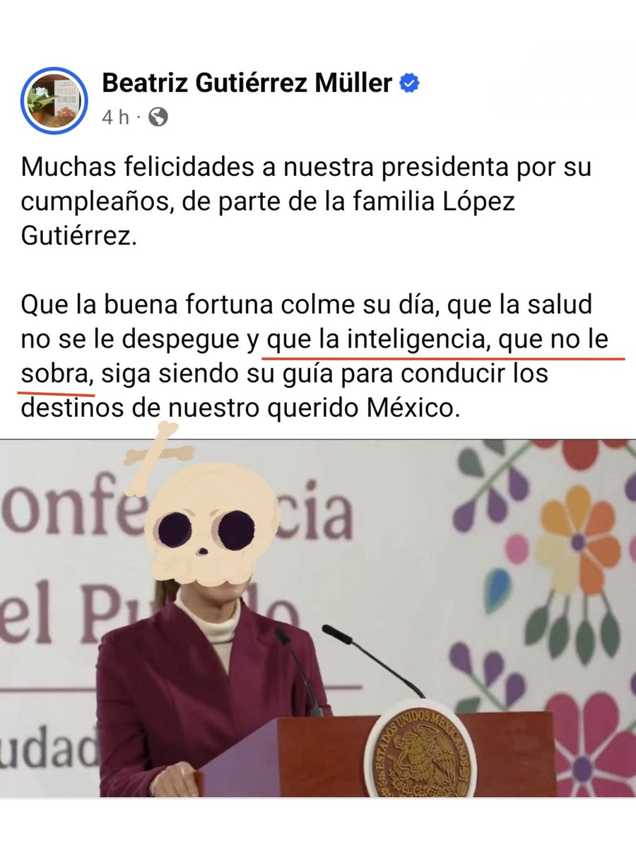 Clau Marenco ☕🐶🐾🖤 (@stevee_maren2) on Twitter photo Hasta q <a href="/BeatrizGMuller/">Beatriz Gutiérrez Müller</a> dijo lo q muchos mexicanos pensamos.
Es correcto lo que señala, no le sobra inteligencia, bien dicho.
Que llevadita 🤭!!!
#HijosDeMx Hasta q <a href="/BeatrizGMuller/">Beatriz Gutiérrez Müller</a> dijo lo q muchos mexicanos pensamos.
Es correcto lo que señala, no le sobra inteligencia, bien dicho.
Que llevadita 🤭!!!
#HijosDeMx
