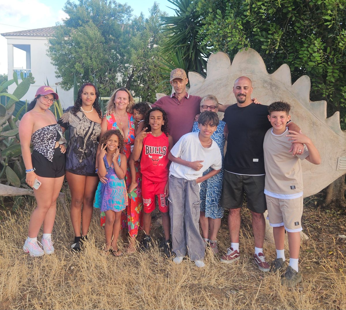 For the first time in eight years I have my daughter, two sons and all seven grandkids together... ending a great day with a BBQ... thanks to Nuno for manning the grill 💕
