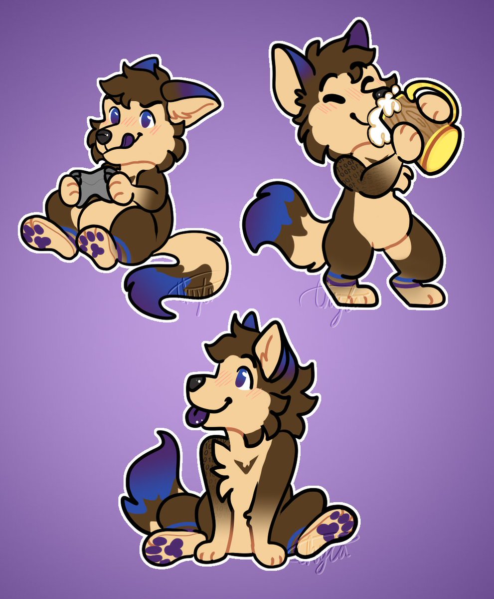 Thylafritter's tweet photo. Completed set of Chibis for @CanineCommand  as part of a larger commission! Thank you for being so patient with me while I worked on these pieces <3
#furry #art https://t.co/Es93y1s32v
