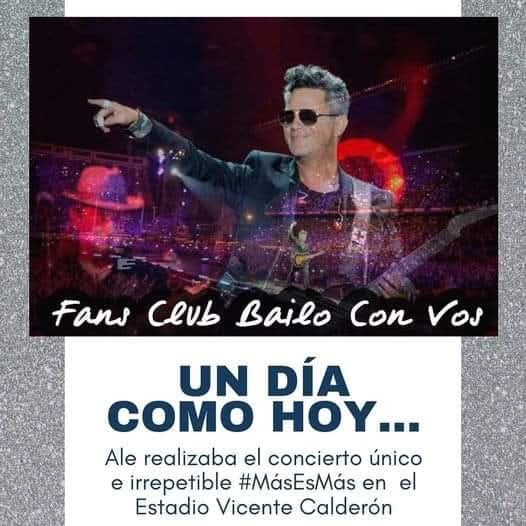 bailoconvosok's tweet photo. Un día como hoy, en el 2017,   Ale realizaba el concierto único e irrepetible #MásEsMás en el Estadio Vicente Calderón @AlejandroSanz
#24junio2017  #EfeméridesSanzeras  #24deJunio #Recuerdos #Efemérides https://t.co/JLqZN0hI96