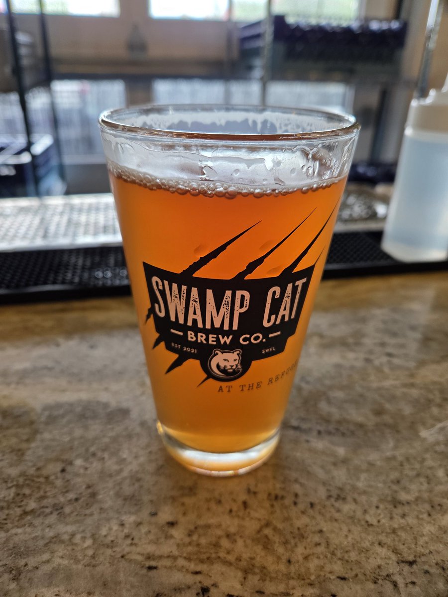Enjoying a Wild Grove Blood Orange IPA at Swamp Cat Brewing Company in Fort Myers, FL. Nice orange flavor.😃🍻👍🐾