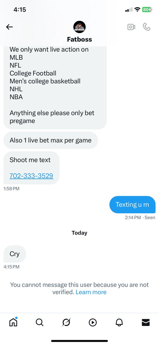 bruce44384's tweet photo. @Fatbosspicks @GonzalezKat24k This was his response by the way. Smitty AKA Jeffery smith. Scammer https://t.co/v3soKdACrx