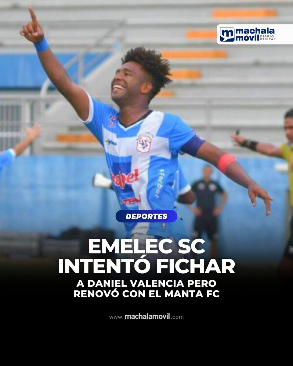Daniel Valencia renovó su contrato con el Manta FC. El delantero ecuatoriano de 29 años y uno de los goleadores de la Liga Ecuabet, decidió extender su vínculo con los atuneros.

Más información aquí: wp.me/p8ZMOh-uiz