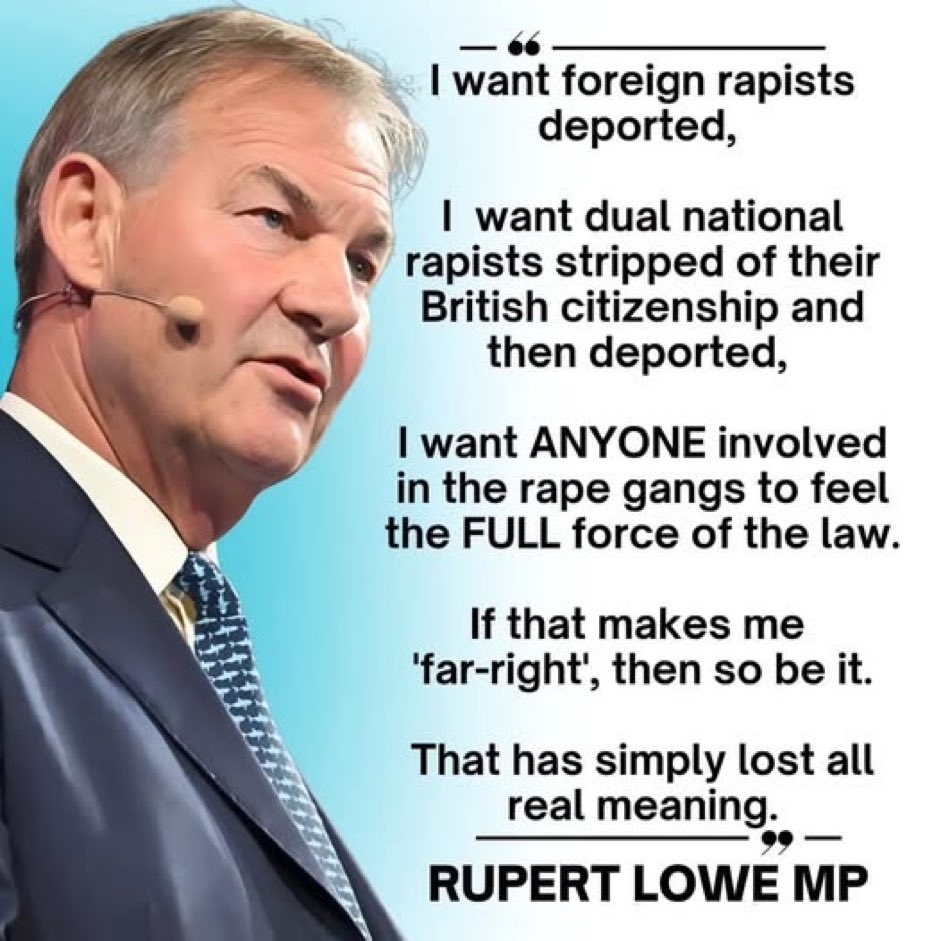 MP Rupert Lowe needs to be Prime Minister of the UK in the next election.

We need a leader who is strong, determined, fierce, and won’t back down from the bullshit.

We need a politician who will lead the right-wing movement.