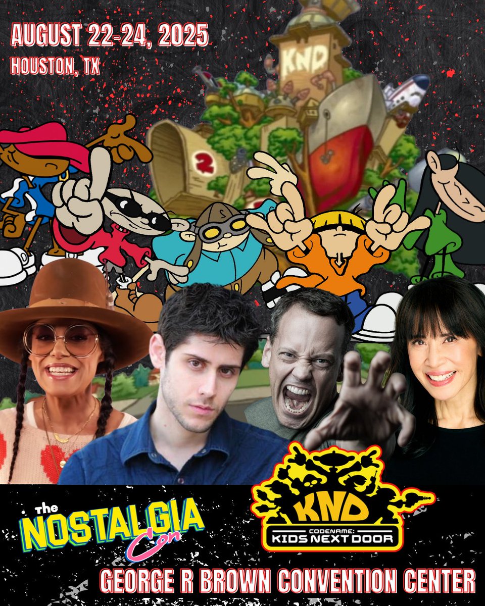 🚨Kids Next Door operatives are assembling in Houston 🚨

Meet the full cast of Codename: KND at #TheNostalgiaCon! Don't miss this once-in-a-lifetime mission 🎉 Get your tickets today! 

🎟️: nostalgiacon.com