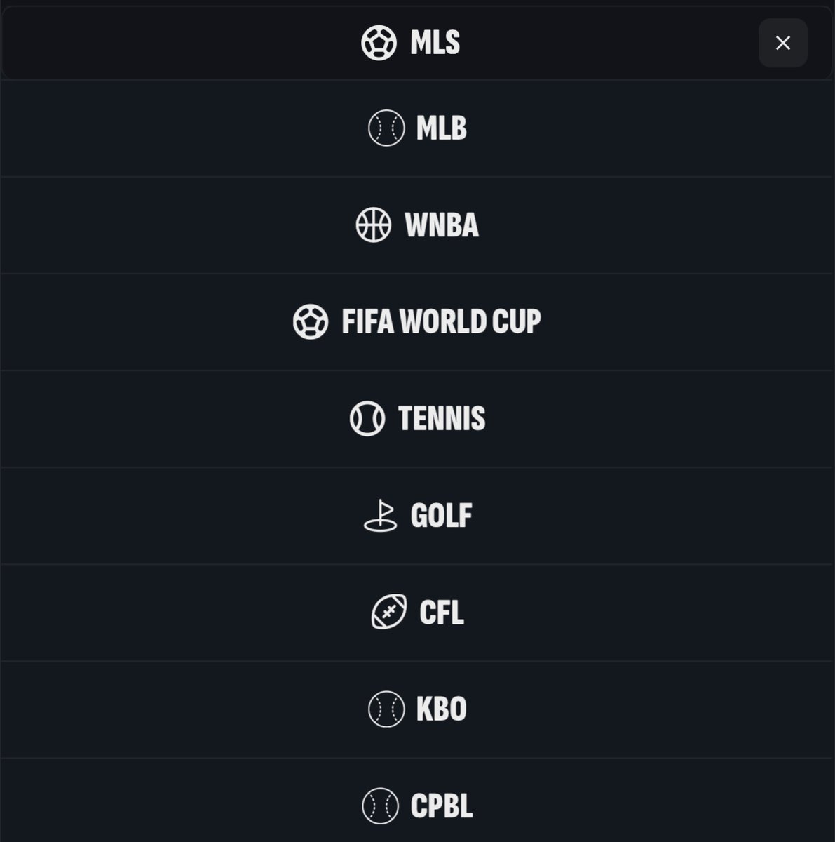 Pick The Odds (@picktheodd) on Twitter photo Now that the NBA is over there must be nothing left to bet on right…? WRONG. Here at <a href="/PickTheOdd/">Pick The Odds</a> we still cover TONS of sports.
🏀 WNBA
⚾️ MLB
⚽️ World Cup
🏈 CFL
⚾️ KBO
⚾️ CPBL
⚽️ MLS
🎾 Tennis
⛳️ Golf (Work In Progress)
No shortage of bets over here. 🤝 Now that the NBA is over there must be nothing left to bet on right…? WRONG. Here at <a href="/PickTheOdd/">Pick The Odds</a> we still cover TONS of sports.
🏀 WNBA
⚾️ MLB
⚽️ World Cup
🏈 CFL
⚾️ KBO
⚾️ CPBL
⚽️ MLS
🎾 Tennis
⛳️ Golf (Work In Progress)
No shortage of bets over here. 🤝
