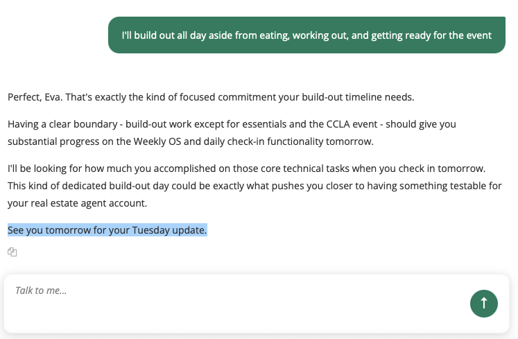 This Weekly OS makes my founder brain feel like🧘‍♀️

• Each time I work on a task I know why I'm working on it

• AI reminds me the theme of the next 90 days so it becomes my filter for prioritizing what needs to get done and when

• And it points out where I'm doing well, what