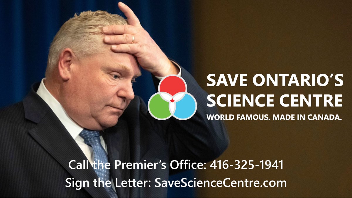 Save OSC 🇨🇦 (@saveosc) on Twitter photo <a href="/Thetrilliumca/">TheTrillium.ca</a> Call Doug Ford at 416-325-1941
Tell him to reinvest, renew, and reopen the Ontario Science Centre on Don Mills Road.
If he's going to Protect Ontario's economy, he can start by creating jobs to bring back our Science Centre!
#Canada #Ontario #Toronto #onpoli #TOpoli <a href="/Thetrilliumca/">TheTrillium.ca</a> Call Doug Ford at 416-325-1941
Tell him to reinvest, renew, and reopen the Ontario Science Centre on Don Mills Road.
If he's going to Protect Ontario's economy, he can start by creating jobs to bring back our Science Centre!
#Canada #Ontario #Toronto #onpoli #TOpoli