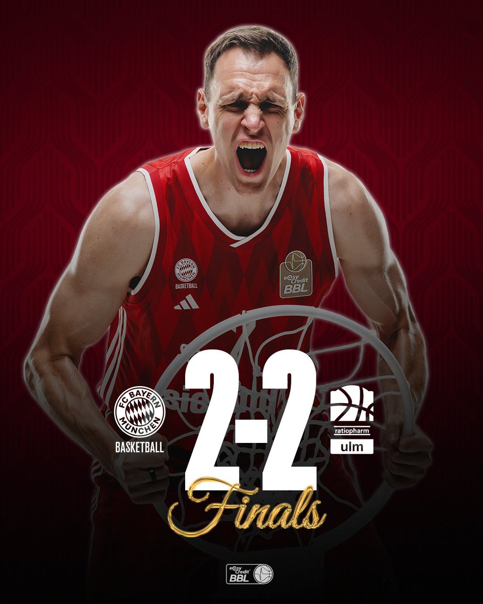 FCBBasketball's tweet photo. 🔥 𝐖𝐈𝐑 𝐇𝐎𝐋𝐄𝐍 𝐔𝐍𝐒 𝐒𝐏𝐈𝐄𝐋 𝟒

Ja man! Wir gleichen die Serie gegen Ulm wieder aus! Jetzt geht es am Donnerstag im SAP Garden um Alles! 🏆 Tickets für Finale 5 gibt es unter https://t.co/MI35I1GoI6

#FCBB #LetThemSeeRed #TheFinalLevel https://t.co/padzOzGDaV
