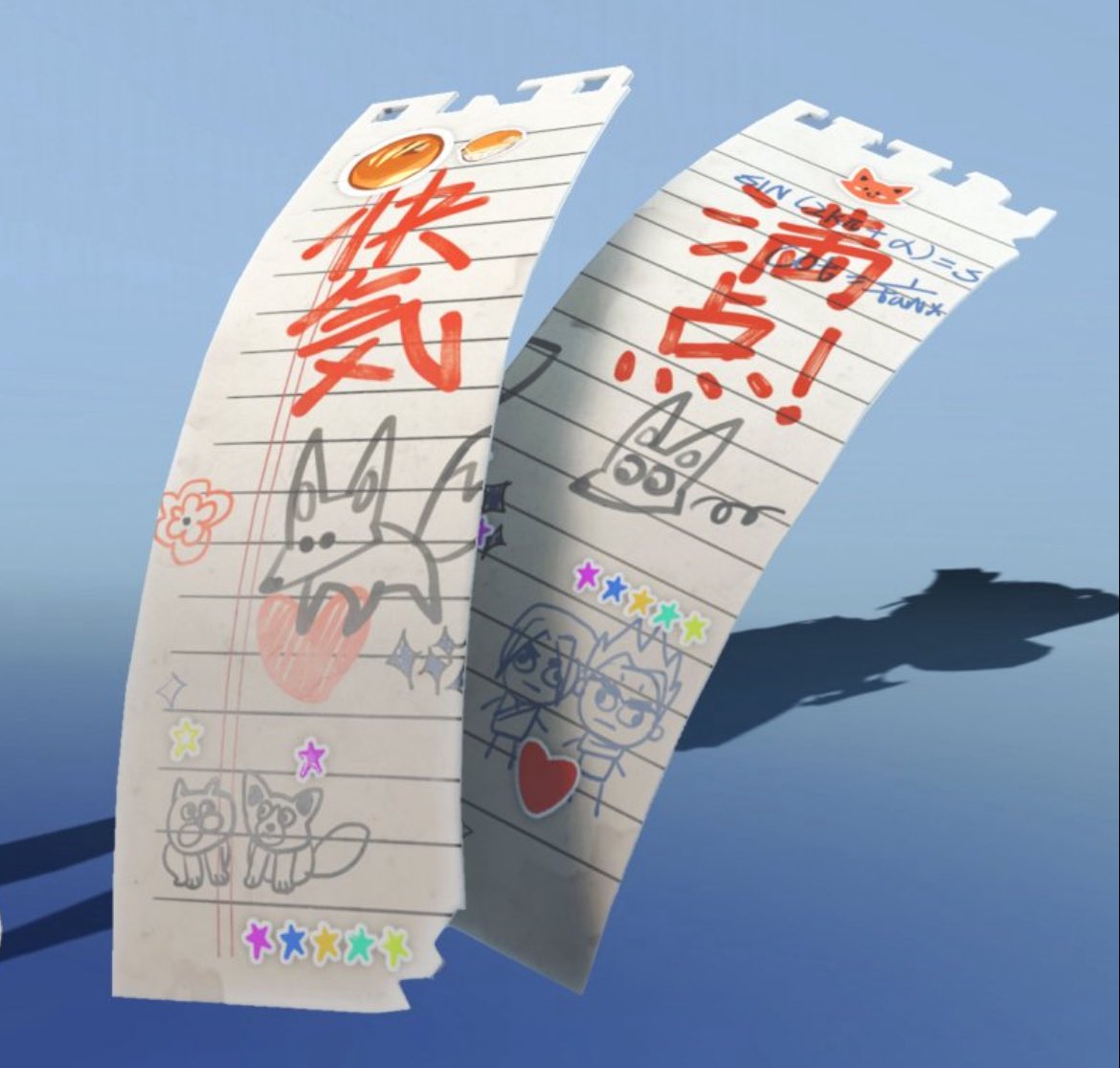 ID3945_45's tweet image. 아니 부적에 ㄹ한조랑겐지그려져있는거땜에 키리스킨사고싶어..
快気 이건 부적쓸때나오는대사고
満点 얜그냥 만점이라고 적혀잇는게 귀엽다 ㅋㅋ