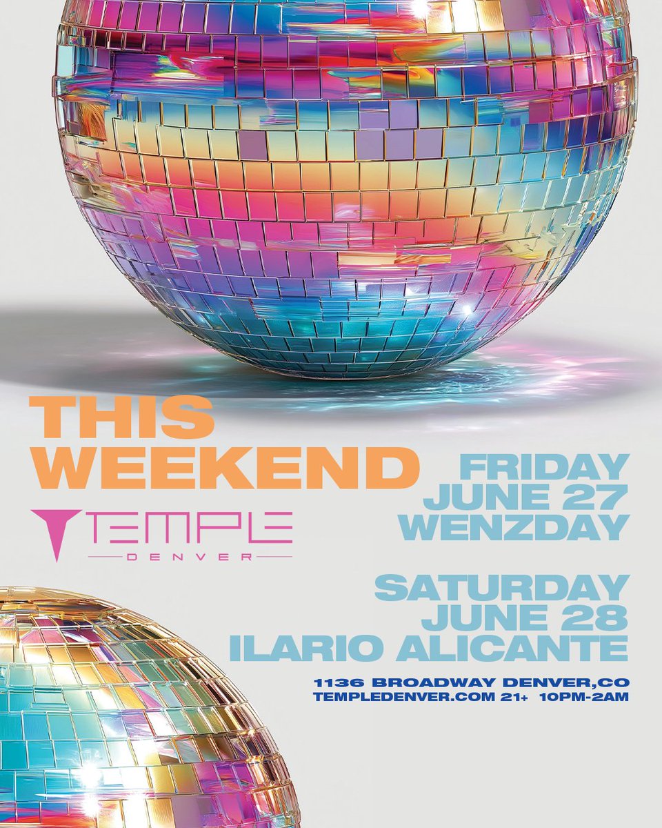 If you’re looking for plans, we’ve got a few ✍️

Friday - <a href="/wenzdaymusic/">WENZDAY</a> 
Saturday - <a href="/ilarioalicante/">Ilario Alicante</a>