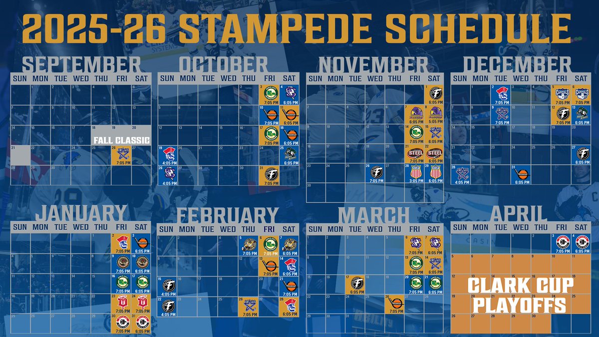 sfstampede's tweet image. IT'S OFFICIALLY HERE! The 2025-26 Schedule has just arrived. We can't wait to see everyone for our Home Opener on Saturday, October 4th, for our 2025 Home Opener!