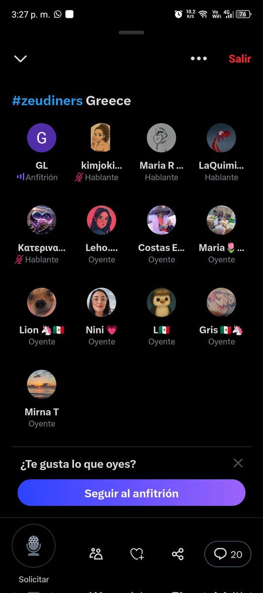 Leho0624_'s tweet photo. Que hago en un Space de Grecia viendo que también hay Mexicanas y creo que ninguna entendemos, jajajajaja de verdad que los #ZEUDINERS es una cosa hermosa.
Nos amo a todos 🤣🤣🤣
#zuediners https://t.co/2U0XNOmkQz