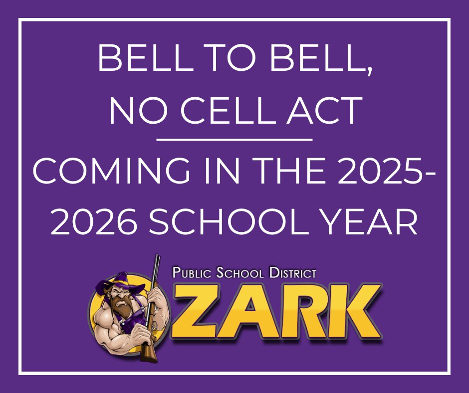 OzarkPrimary's tweet photo. Arkansas Bell to Bell, No Cell Act - Coming in the 2025-2026 School Year https://t.co/T68ue2u88e https://t.co/Z5chgjkxIx