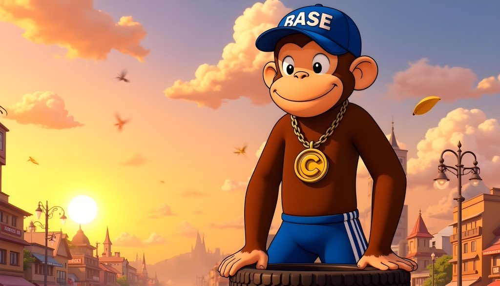 POV: You just bought the dip, ate 12 bananas, and remembered you're a monkey on a mission. 

George didn’t choose the jungle life… the jungle life minted him.
$GEORGE on Base. Because curiosity pays.