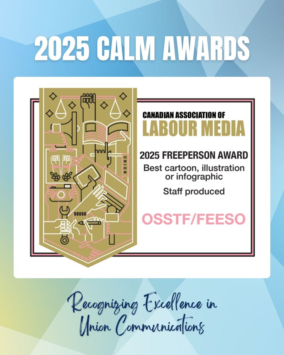 CanLabourMedia's tweet image. The 2025 Freeperson Award (Staff Produced) was awarded to @osstf. Congrats on a job well done!
