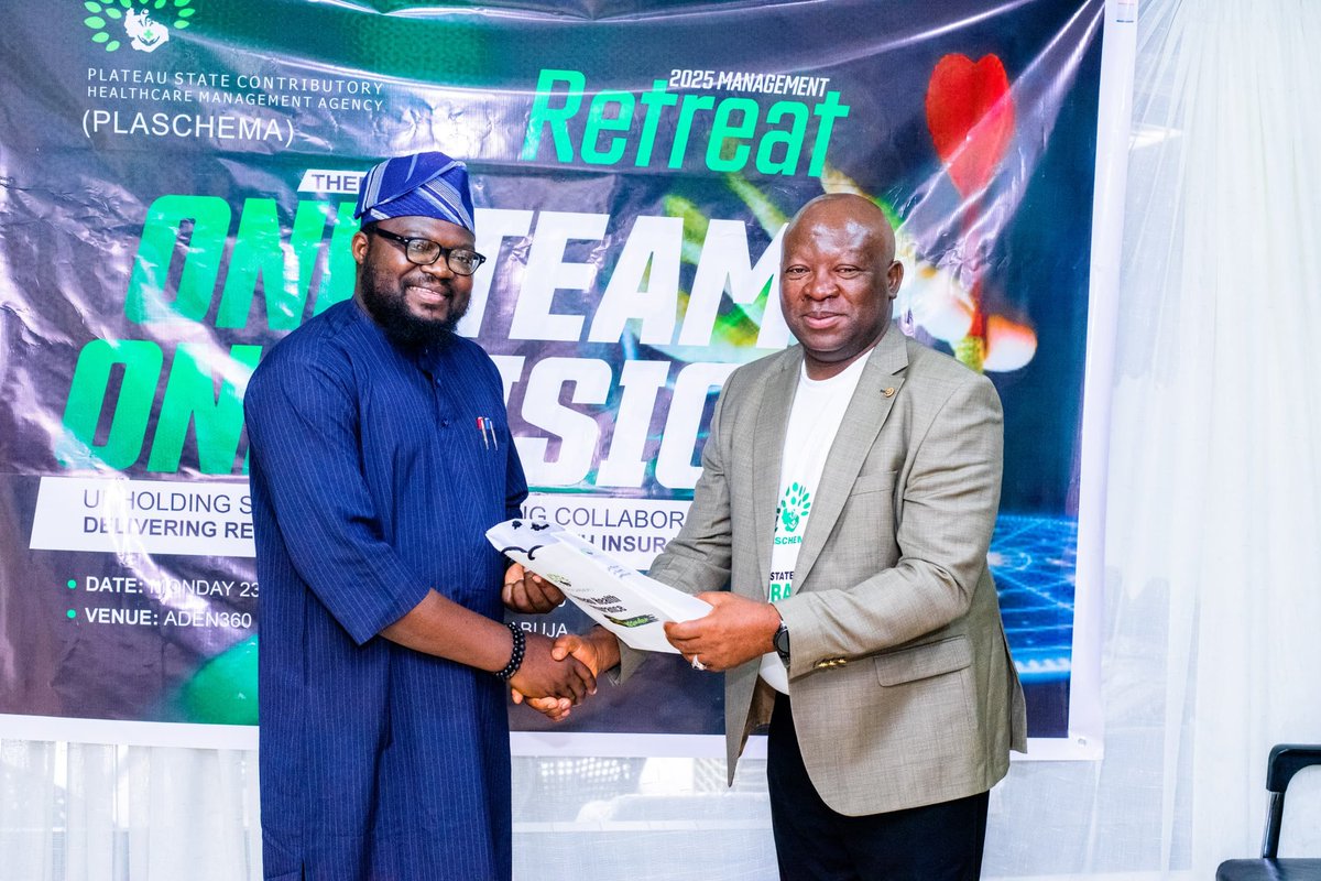 oluwadaser's tweet photo. Today, I had the privilege of delivering a lecture to the management staff of the Plateau State Contributory Healthcare Management Agency (PLASCHEMA), here in Abuja, under the capable leadership of their Director General, Dr. Agabus Manasseh.

The session focused on the role of innovation and technology in transforming health insurance delivery - with reflections on data management, enrollee experience, and operational efficiency.

It was an engaging exchange of ideas, insights, and shared commitment to building stronger, more inclusive systems. I’m grateful for the opportunity and inspired by the energy in the room.

Looking forward to seeing how PLASCHEMA continues to lead and evolve in this critical space.