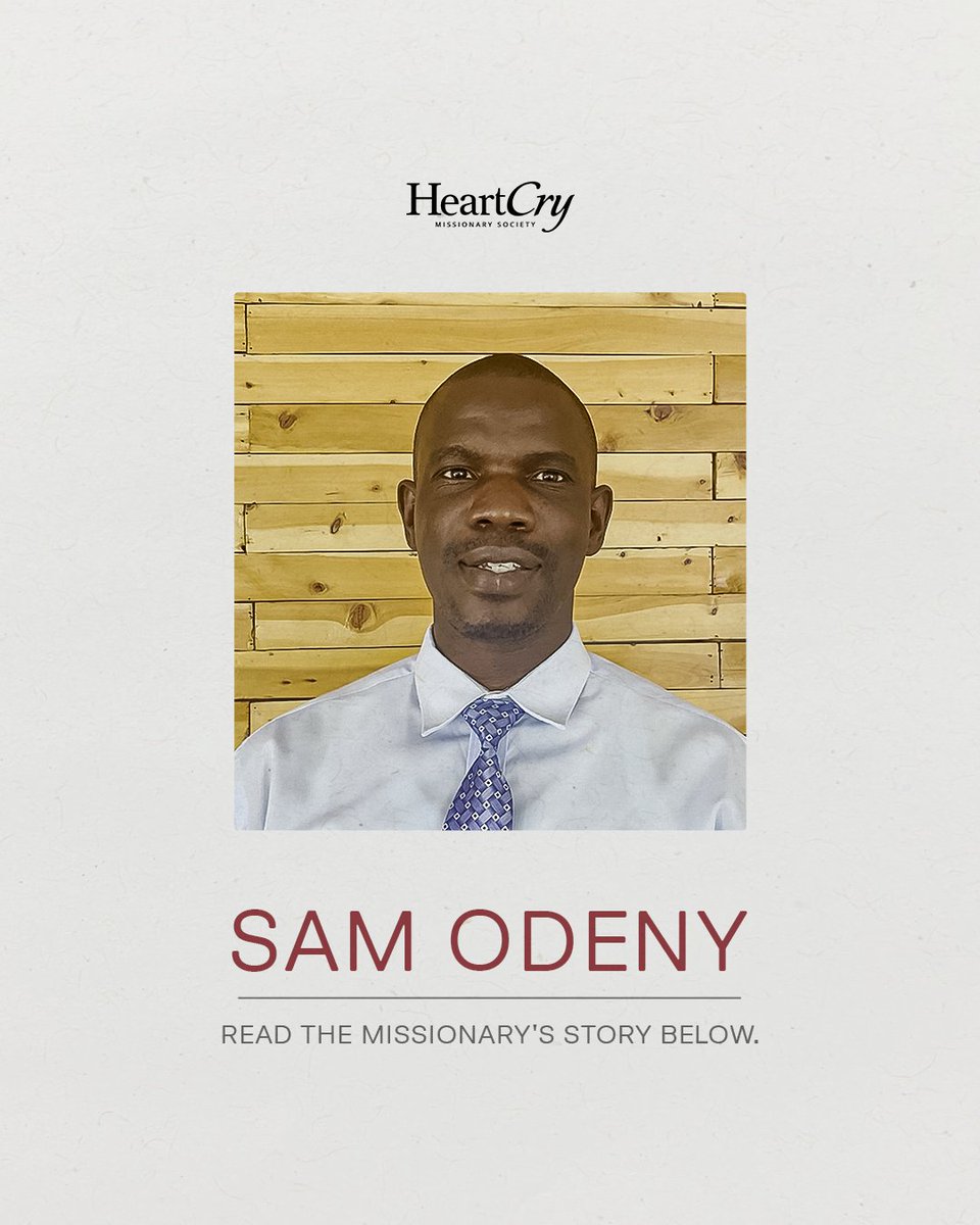 HeartCryMission's tweet image. Meet HeartCry missionary Sam Odeny.
Sam is the pastor of Grace Baptist Church Oyugis in Kenya. He was saved out of his own "wretched and godless life" in 2000 when his "spiritual eyes were opened."
After some time learning and growing in charismatic churches, in 2005, Sam began…