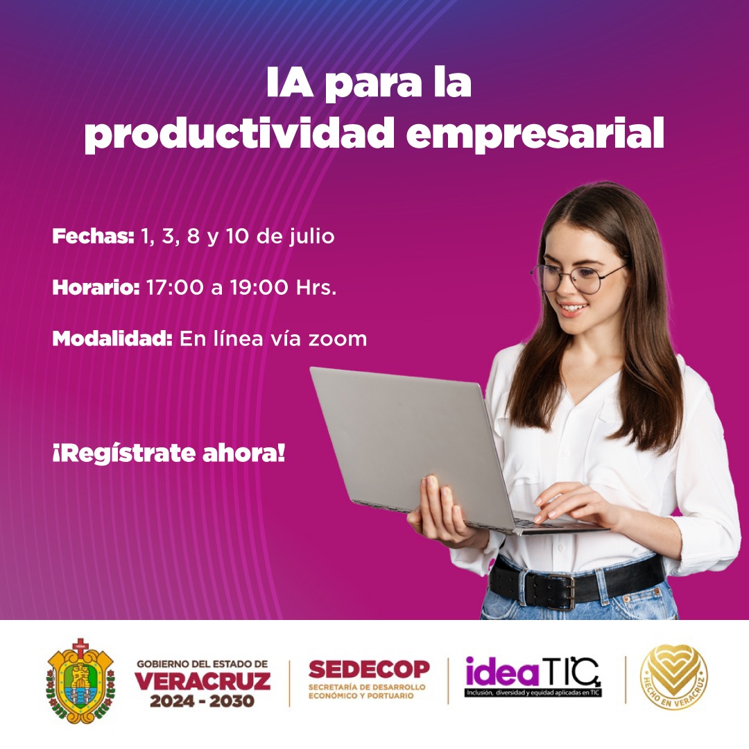 Participa en el taller "IA para la productividad empresarial" y aprende sobre:
👩🏻‍💼Introducción a la IA Generativa en los Negocios
📲Creación de Contenidos con IA
👩🏻‍💻Automatización con IA sin saber programar
👍IA para Tomar Mejores Decisiones
👉Regístrate en: bit.ly/ideaTICRegistr…