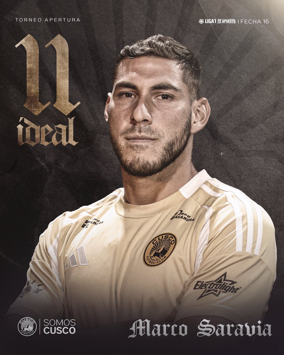 🤩 ¡Felicidades, Marco! 🌟 

Has sido reconocido por tu destacada actuación en el once ideal de la fecha 1️⃣6️⃣⚽️💛 

#SomosCusco