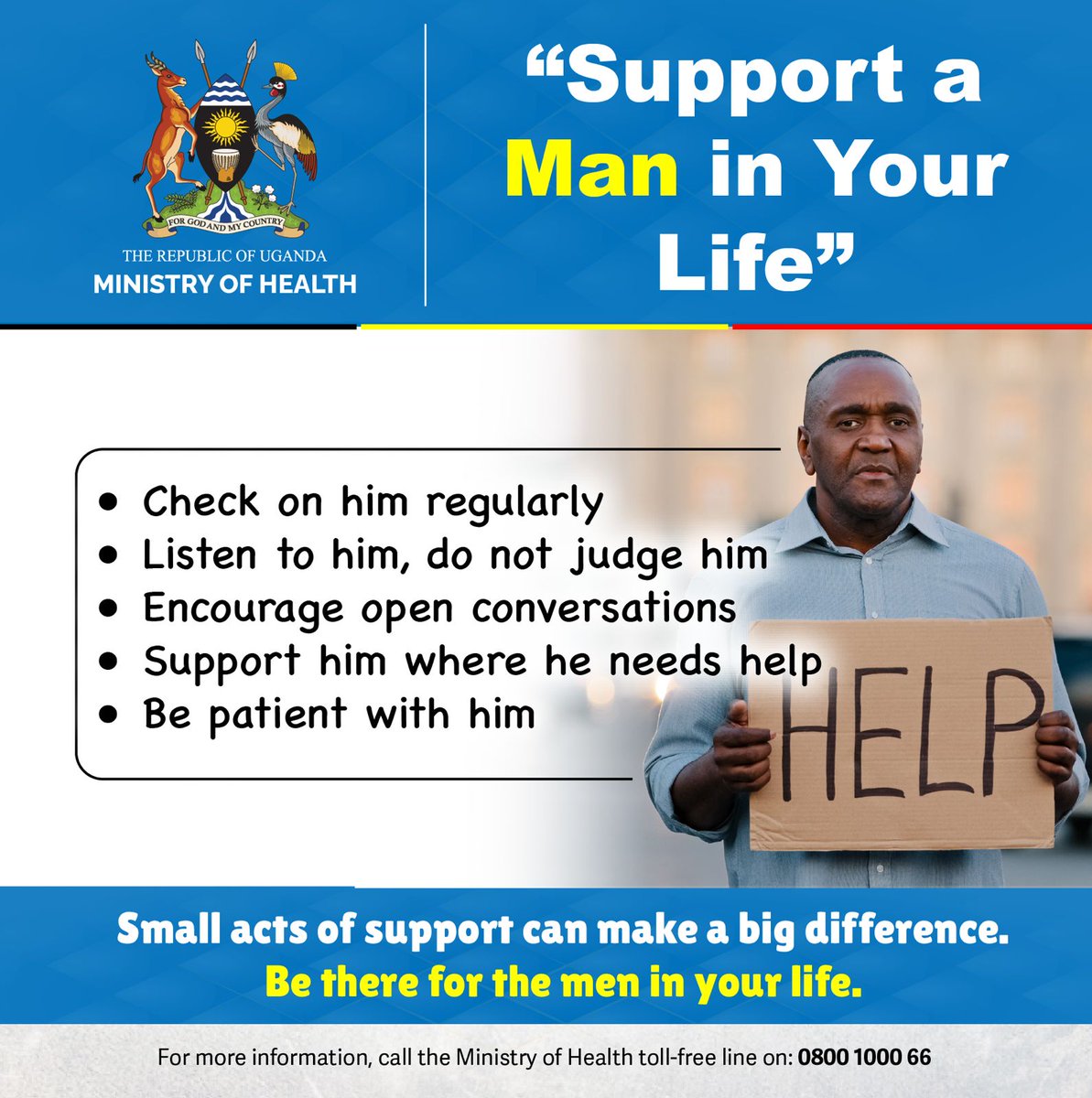 Too many men are silently battling anxiety, depression, pressure to “man up”, and fear of being judged.

Let's create safe spaces where they can speak openly without fear of being labelled weak.

💬 What’s one thing we can do to support men better? Drop your thoughts below.👇