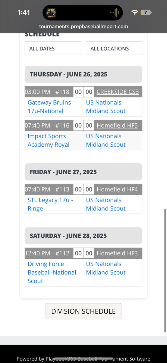 Jake Deakins (@jake_deakins) on Twitter photo U.S. Nationals Midland Scout 17 is in KC this weekend for <a href="/PrepBaseballMO/">Prep Baseball Missouri</a> #super17 this weekend. Rotation is as follows:
Game 1: <a href="/kyler_fanning/">Kyler Fanning 660-415-5495</a>
Game 2: <a href="/oreskovich_nick/">Nick Oreskovich</a>
Game 3: <a href="/eli_kem77/">Eli Kemna</a>
Game 4: <a href="/Ry_Deak07/">Ryan Deakins</a> U.S. Nationals Midland Scout 17 is in KC this weekend for <a href="/PrepBaseballMO/">Prep Baseball Missouri</a> #super17 this weekend. Rotation is as follows:
Game 1: <a href="/kyler_fanning/">Kyler Fanning 660-415-5495</a>
Game 2: <a href="/oreskovich_nick/">Nick Oreskovich</a>
Game 3: <a href="/eli_kem77/">Eli Kemna</a>
Game 4: <a href="/Ry_Deak07/">Ryan Deakins</a>