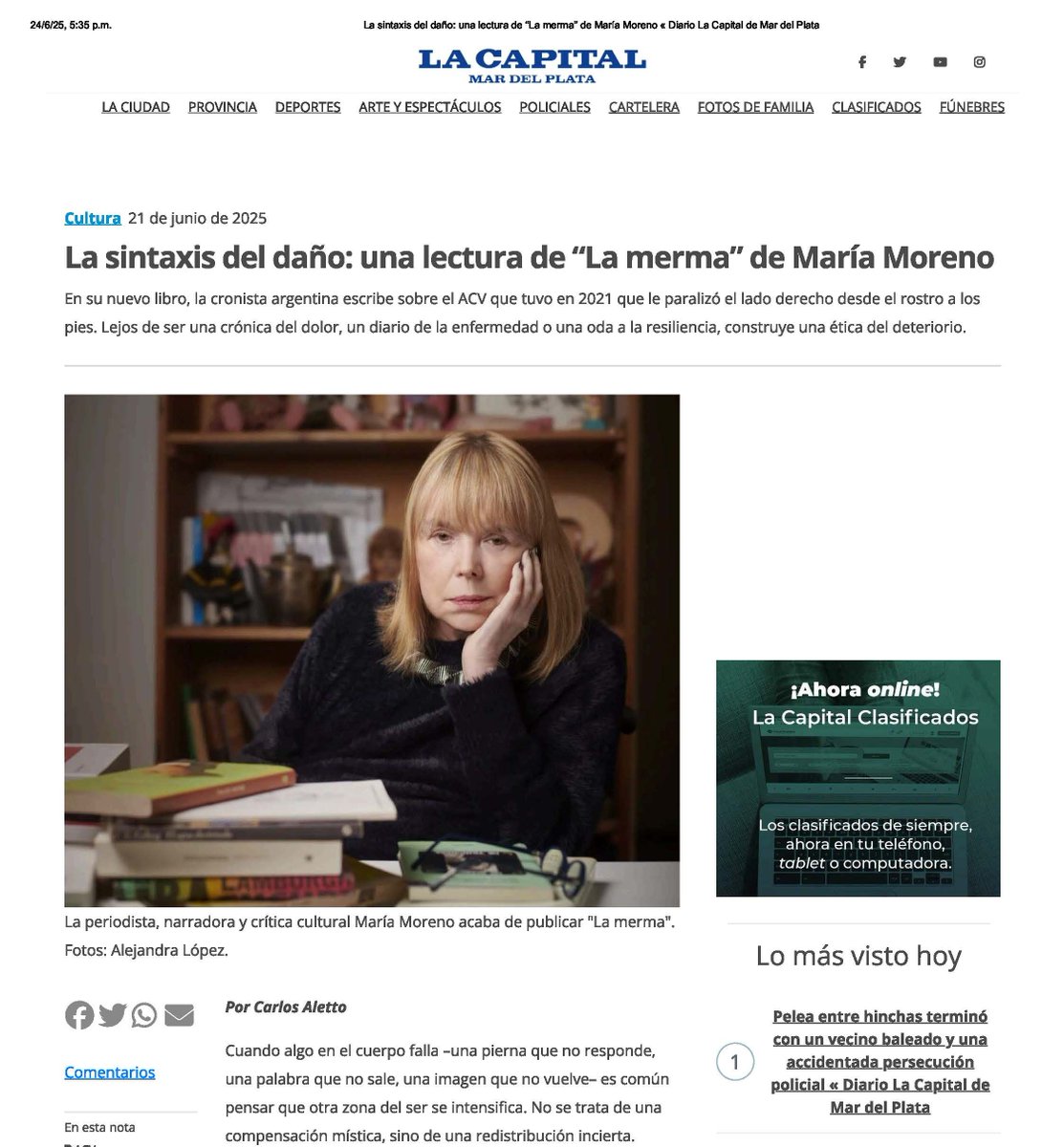 carlosaletto's tweet image. La sintaxis del daño: una lectura de “La merma” de María Moreno lacapitalmdp.com/la-sintaxis-de…