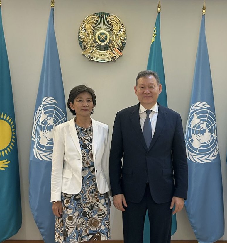 🇰🇿🇺🇳 Great to meet Ms. Sarangoo Radnaaragchaa, new UN RC in Kazakhstan. 

We look forward to advancing 🇰🇿🇺🇳 cooperation on SDGs, new UNSDCF, the Almaty SDG Regional Centre, LLDCs program of action, International Year of Volunteers &amp; the Regional Climate Summit 2026.