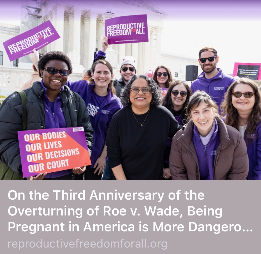 LauraAGillen's tweet image. It’s been three years since the Dobbs ruling erased nearly five decades of legal precedent and stripped women of the autonomy to make their own health care choices.
American women deserve better and I won't stop fighting until our reproductive freedoms are fully restored.…