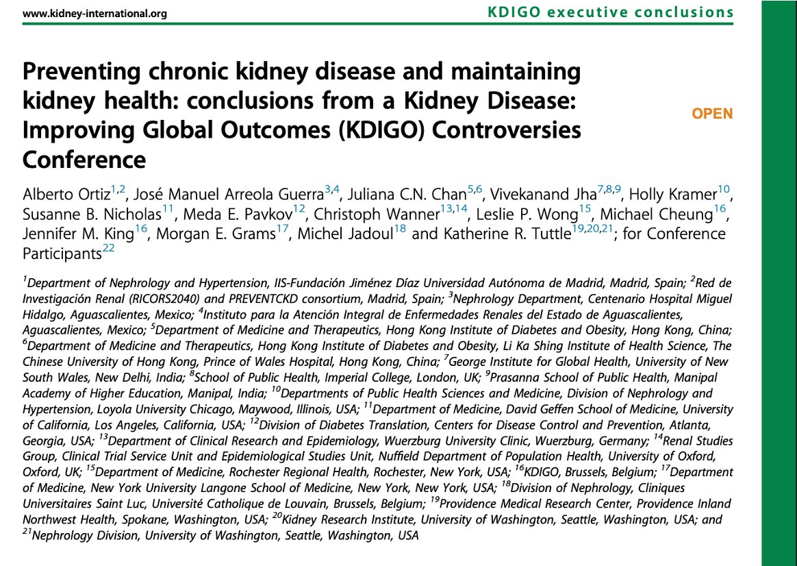 goKDIGO's tweet image. KDIGO is pleased to share the newly published report from its Controversies Conference on Preventing CKD and Maintaining Kidney Health, now available in press in @Kidney_Int.
📄Download the report: kdigo.co/2025-CKD-Preve…
📘 Read the report in KI: kdigo.co/KDIGO-2025-CKD……