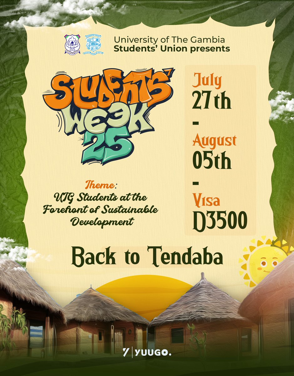 You called for it, and here YUUGO

Students’ Week goes back to Tendaba Camp for another sweet-memory-making edition.

Watch the space for some fun yet exciting content from us 🥹😌