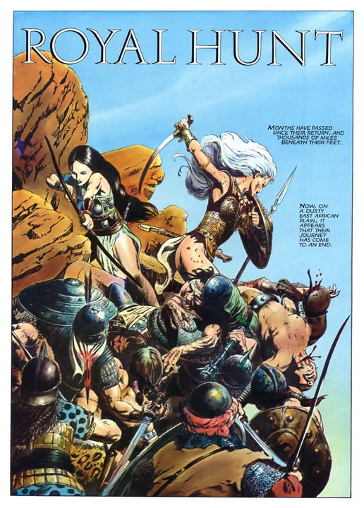 Marada the She-Wolf. Art: John Bolton. First published in black and white in Epic Illustrated 12 (June 1982), then in colour in Marvel Graphic Novel 21 (1985)
