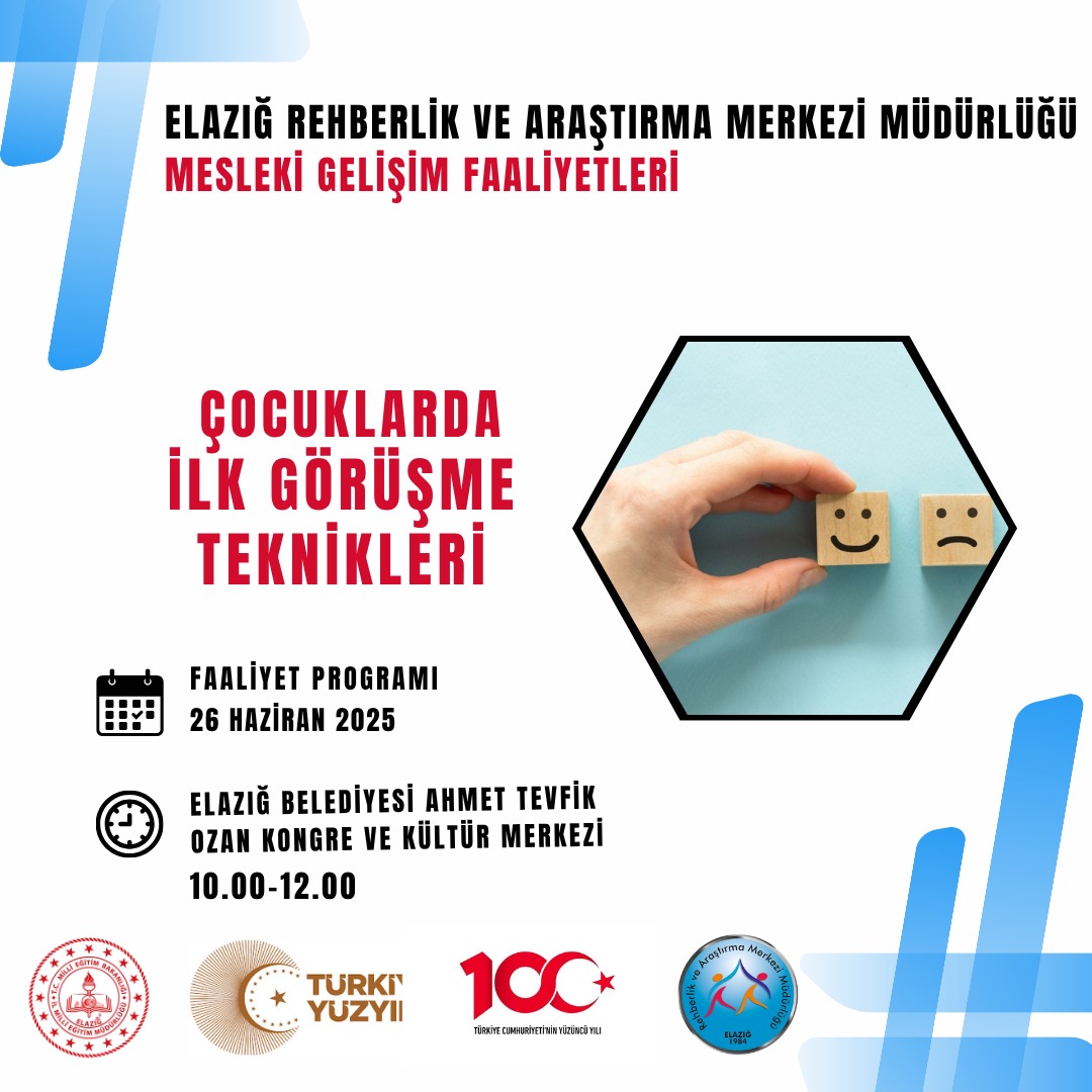 MESLEKİ GELİŞİM FAALİYETLERİ
İlimizdeki rehber öğretmenlerin/psikolojik danışmanların mesleki gelişimlerini desteklemek amacıyla 26 Haziran 2025 tarihinde grup eğitimleri gerçekleştireceğiz.