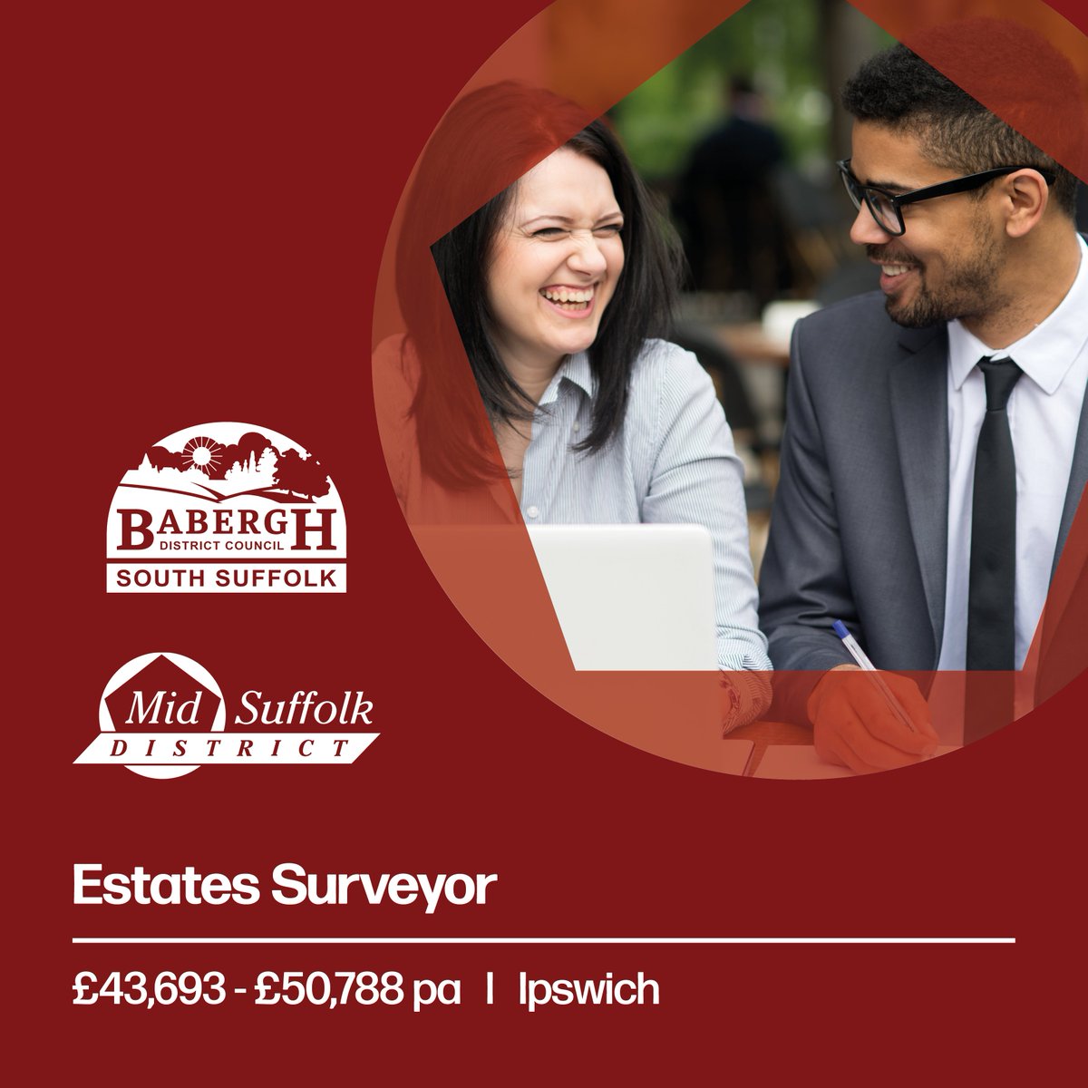 Estates Surveyor
<a href="/BaberghSuffolk/">Babergh District Council</a> and <a href="/MidSuffolk/">Mid Suffolk District Council</a> District Councils, Ipswich IP1 2BX
£43,693 - £50,788 pa (pro rata for P/T)
37 hpw (P/T and job share considered), Permanent

For more info and to apply for this job, visit:
suffolkjobsdirect.org/#en/sites/CX_1…

#SuffolkJobs #suffolkjobsdirect