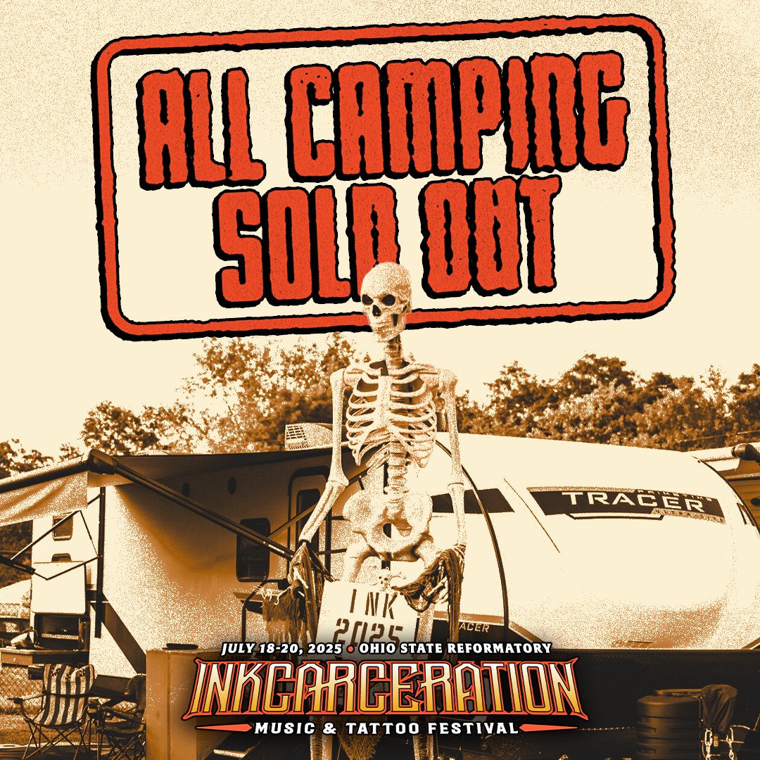❌CAMPING = LOCKED DOWN❌
Inkcarceration camping passes are officially SOLD OUT. With less than a month ‘til the gates swing open, the yard is almost at capacity.

Very few passes remain—secure yours now or risk doing hard time watching from the outside. ⛓️