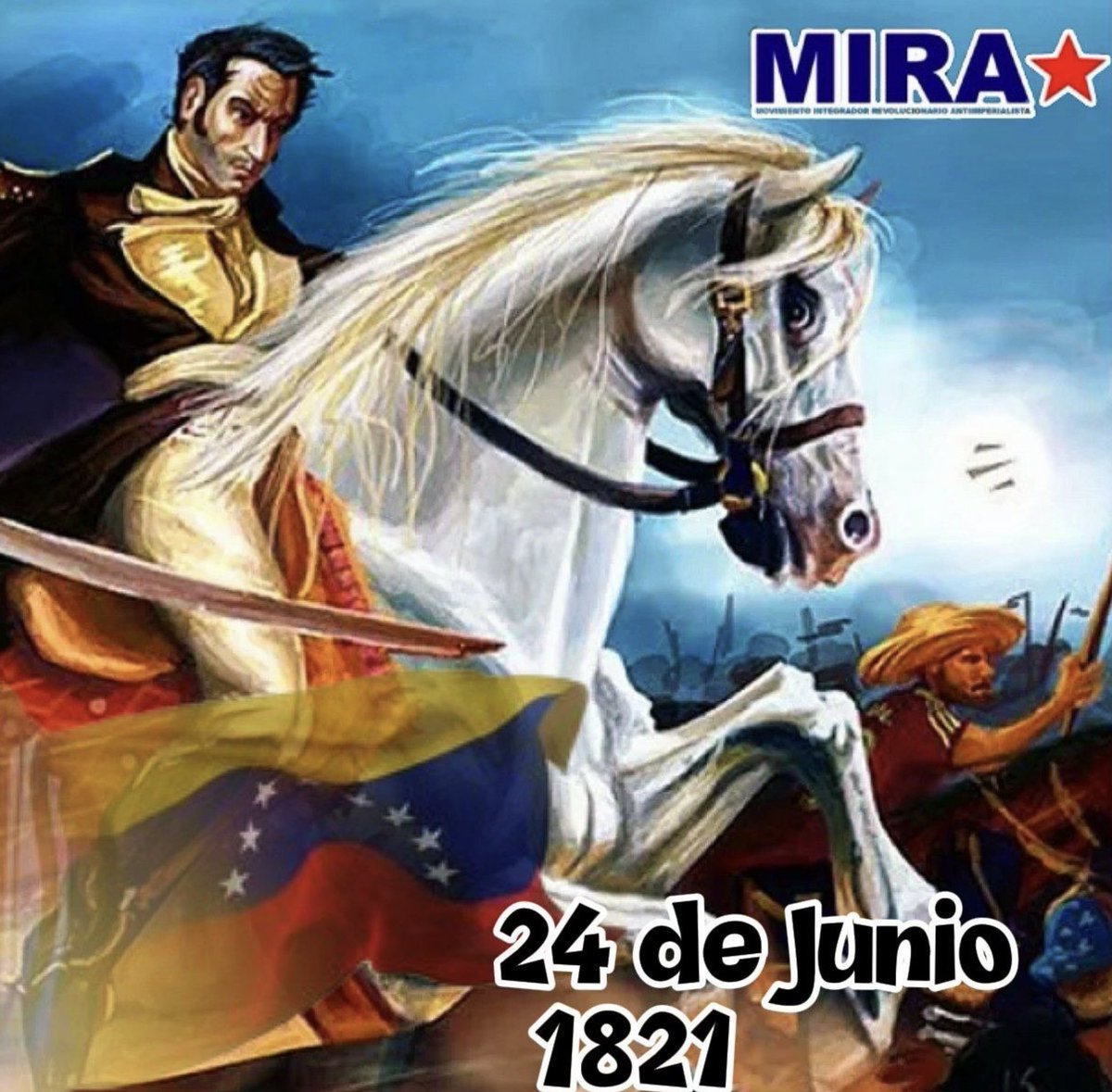 #24J: Hace 204 años, en Carabobo, la fuerza espiritual ancestral de la sangre indígena, africana y mestiza derramada por el imperio español en nuestra amada patria, se hizo presente para asestar un golpe mortal al dominio que por mas de 300 años ejercieron sobre Venezuela. Dos