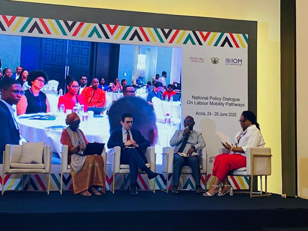 OimSenegal's tweet image. The @OimSenegal Chief of Mission, @AissataKaneIOM, joins the first panel of the National Dialogue on Labour Mobility Pathways today, in her role as Champion of Regular Pathways for @IOM_RODakar. 

#LabourMobility #RegularPathways #Migration