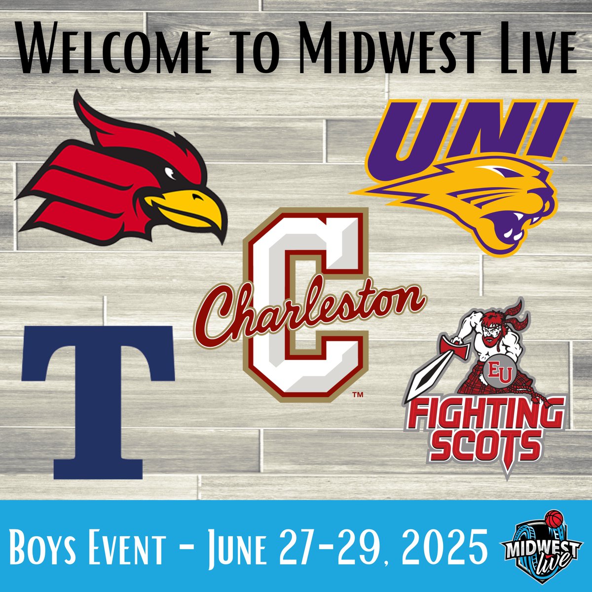 These programs are 🔐 in to attend Midwest Live (Boys Event):

Wheeling University
Trine University
Edinboro University
University of Northern Iowa
College of Charleston

College Coach Registration:
oh.nhsbca.org/midwest-live-c…