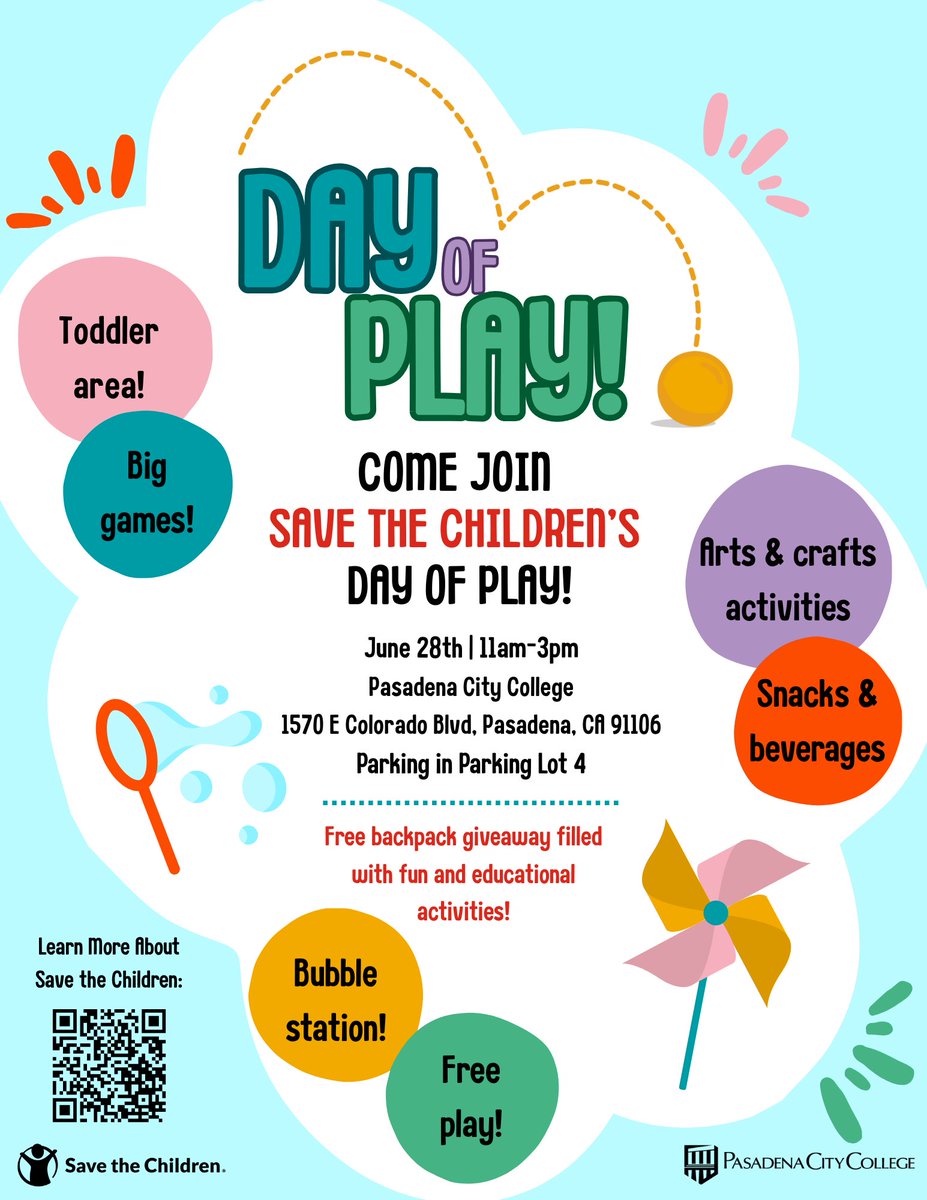 Quality Start LA (@qualitystartla) on Twitter photo Join us and our amazing partners this Saturday at Pasadena City College for a fun-filled #Dayofplay!💛 Hosted by <a href="/SavetheChildren/">Save the Children US</a> this event supports families impacted by the #LAWildfires and brings our community together!🙌 Bring the whole family! Join us and our amazing partners this Saturday at Pasadena City College for a fun-filled #Dayofplay!💛 Hosted by <a href="/SavetheChildren/">Save the Children US</a> this event supports families impacted by the #LAWildfires and brings our community together!🙌 Bring the whole family!