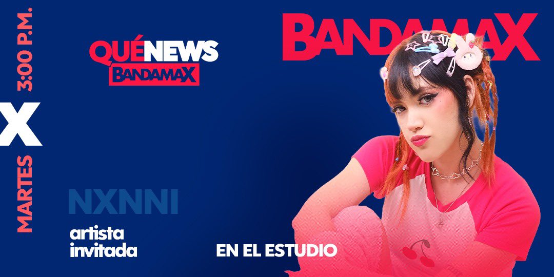 Este martes en #QuéNewsBandamax #NXNNI nos visita en el estudio para hablarnos de sus proyectos, te esperamos con las mejores exclusivas del regional mexicano, ¡solo por #Bandamax!